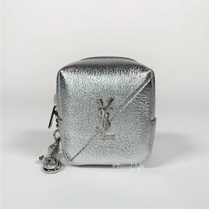 Saint Laurent Jamie Cube Charm in Silver